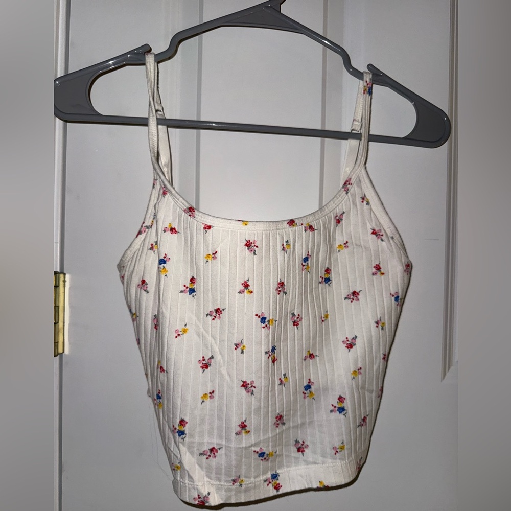 Women’s Old Navy White Floral Camisole with Built-In Support